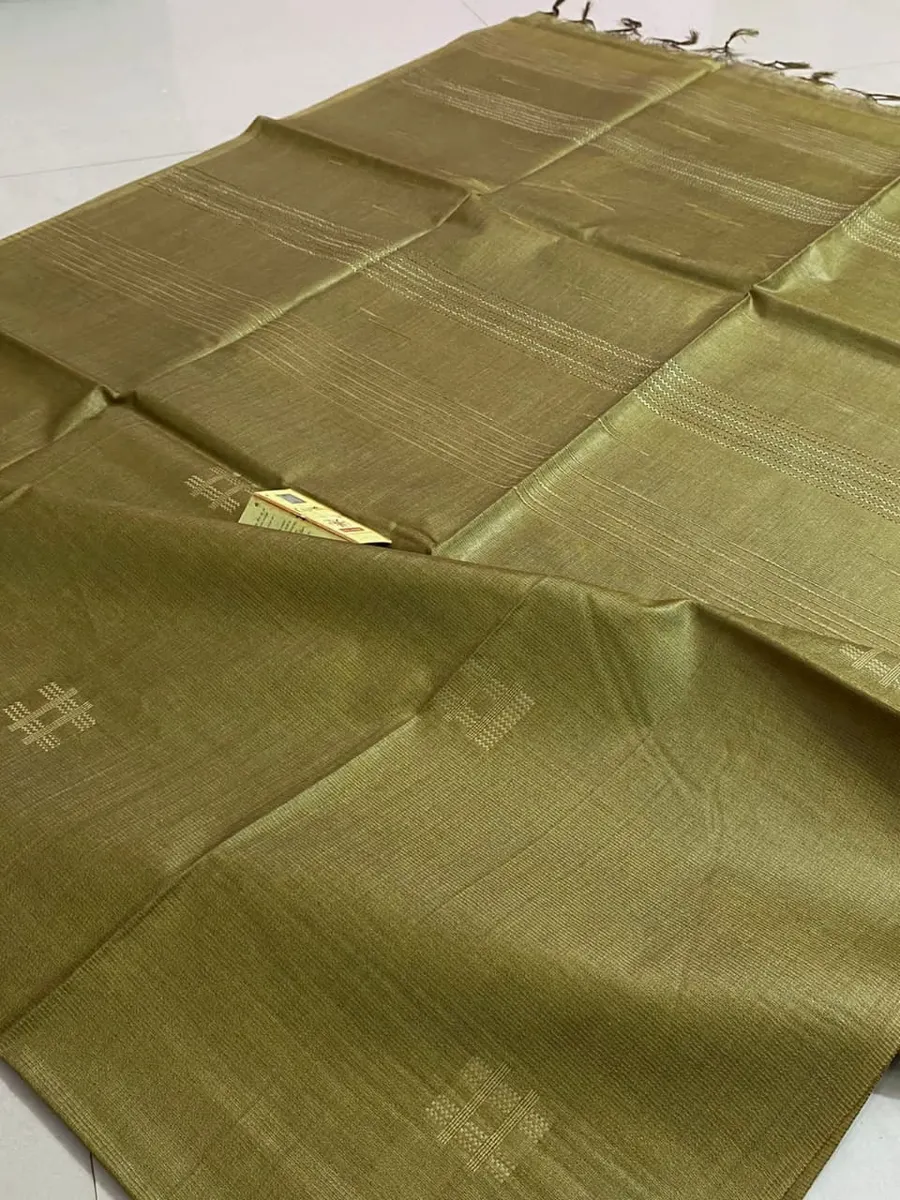 Pure Katan Silk Handwoven Saree with Self Weaving Design